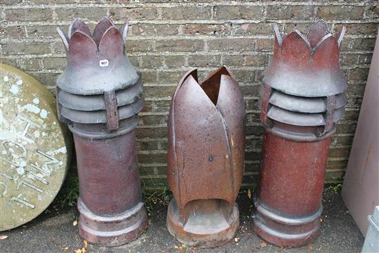 3 chimney pots